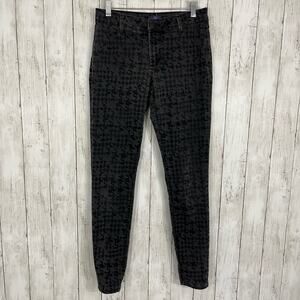NYDJ Super Skinny Slim Black Mid Rise Lift Tuck Stretch Velvet Texture Jeans 4